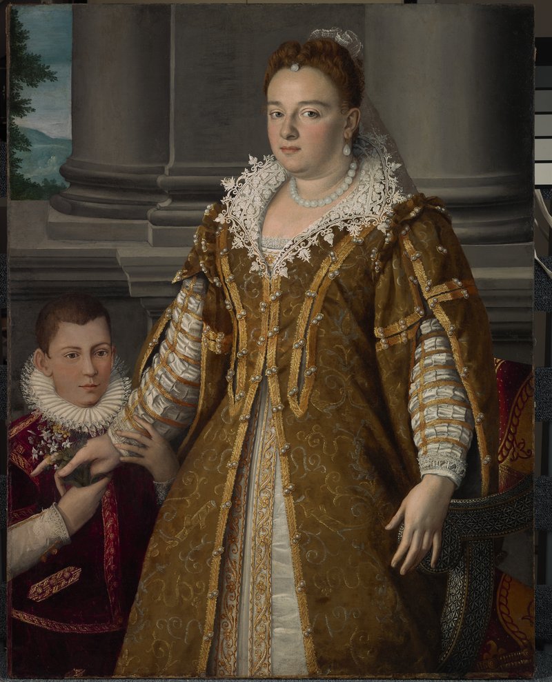 비앙카 카펠로와 아들 안토니오 데 메디치 — Alessandro Allori 작, c.1580, 달라스 미술관