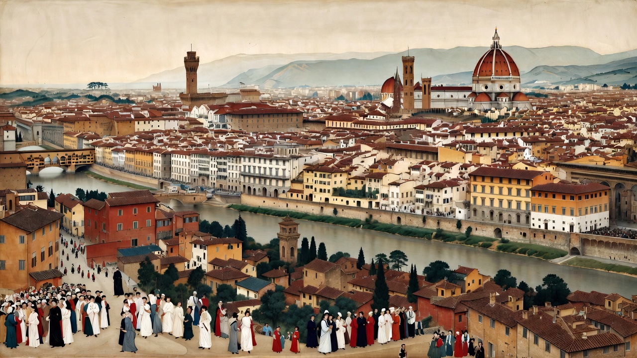 16세기 피렌체 전경 — 두오모와 아르노강