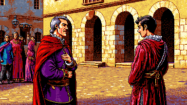 1504년 피렌체 거리 — 레오나르도와 미켈란젤로의 대립