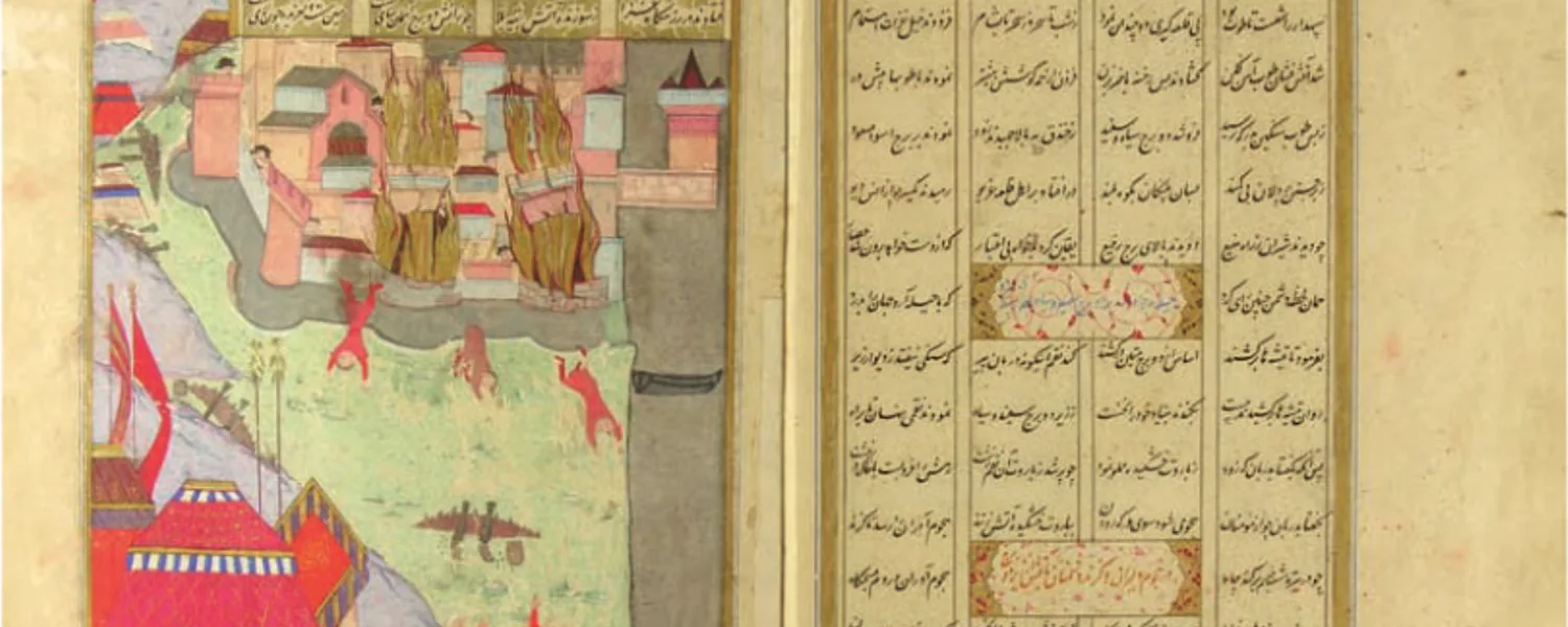 세이드 로크만의 《Şehname-i Selim Han》(1581)에 수록된 1571년 파마구스타 공방전 미니어처 — 알리 파샤가 지휘한 키프로스 작전의 마지막 장면