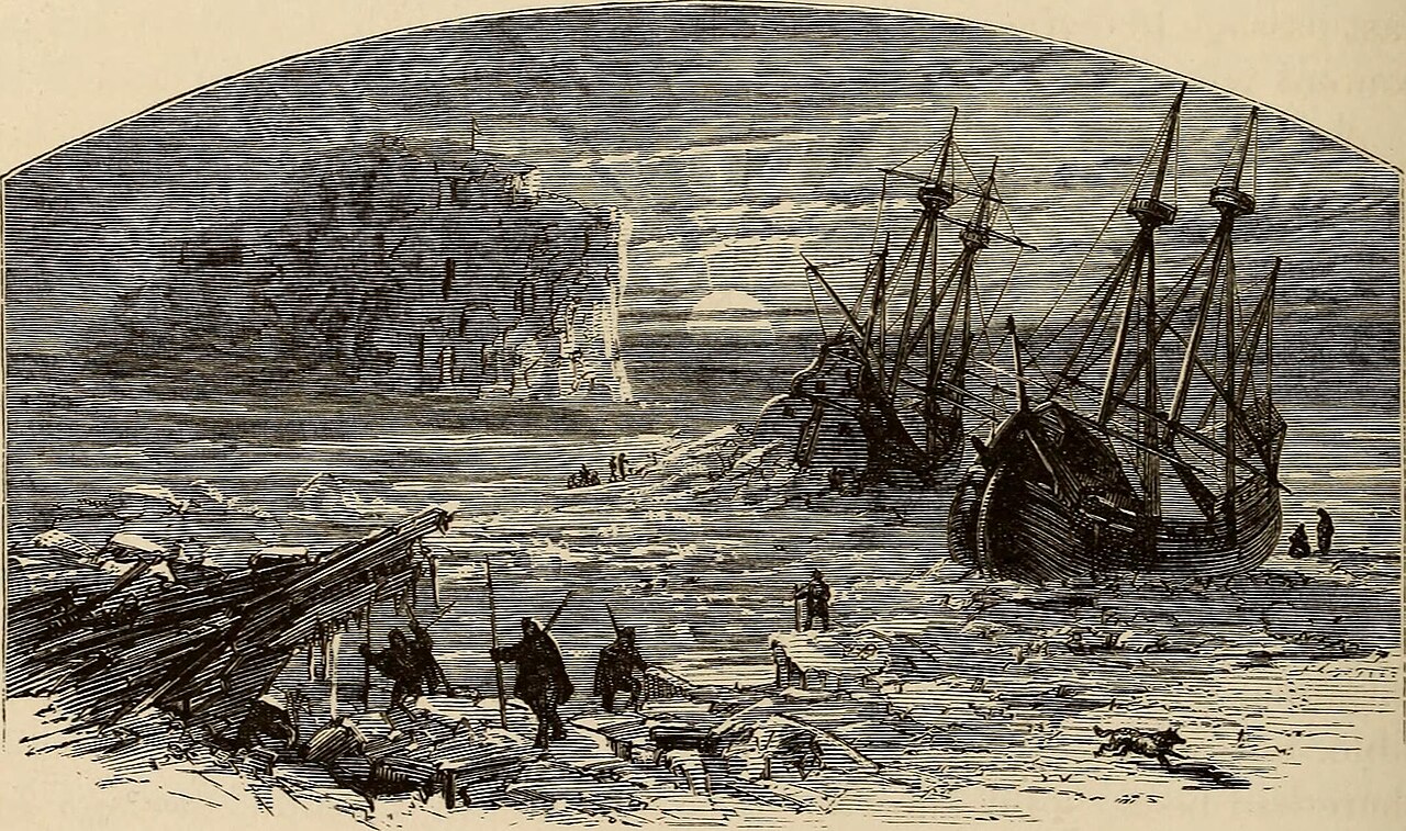 윌로비 선단 발견 장면 판화, 19세기